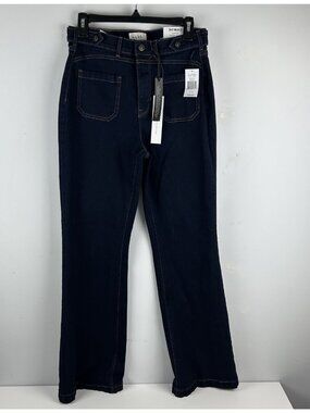 Nicole Miller NOMAD Women's Super High Rise Flare Wide Leg Jeans Size 8 NEW